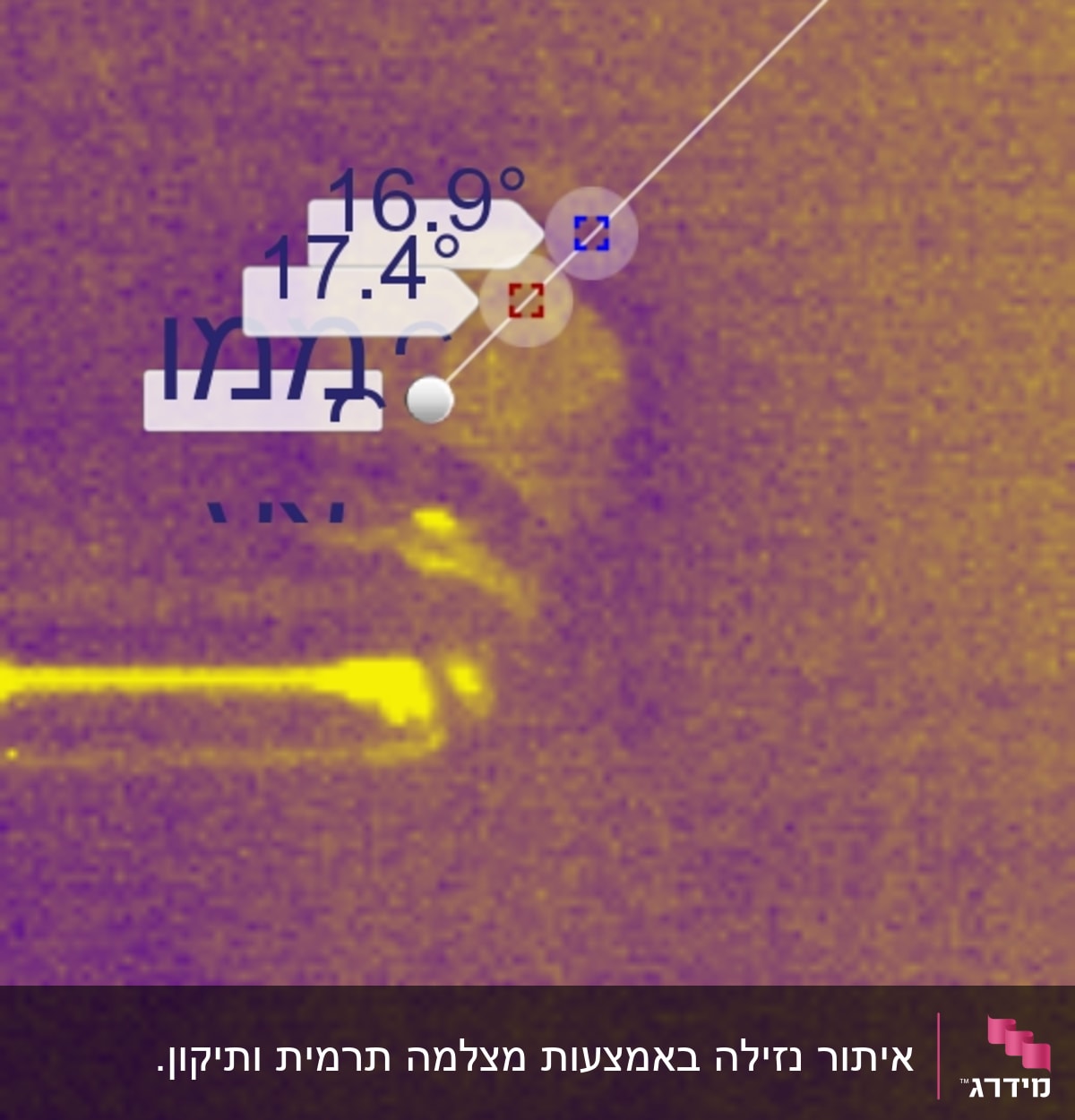 תמונה תרמית עם מדידת טמפרטורה של 16.9 מעלות